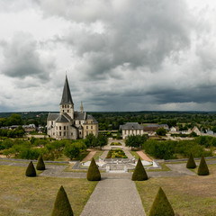 view of the historic Abbey of Saint-Georges and grounds in Boscherville in Upper Normandy