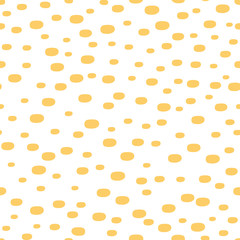 Yellow seamless pattern with hand drawn spot ornament made in summer yellow color