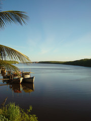 Boats on river