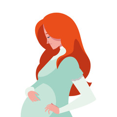 Isolated pregnant woman vector design