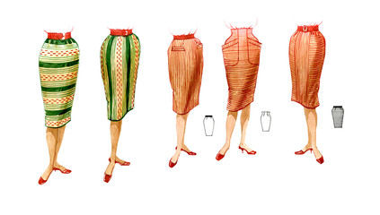 Fashion female models skirts. Options