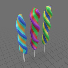 Colorful twisted lollipops