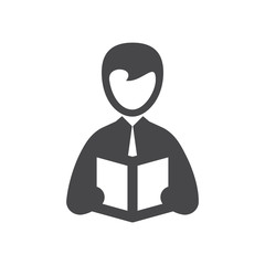 Teacher giving lecture vector icon, simple sign for web site and mobile app.