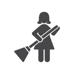 Street sweeper vector icon, simple sign for web site and mobile app.
