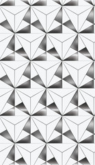 silver and white triangles in a seamless rich pattern and background. abstract luxury design with 3D effect for elegant surface designs, backgrounds, wallpapers, textile and fabric.seamless tile
