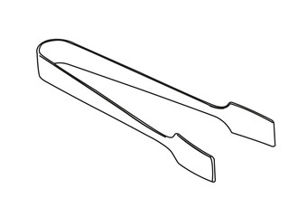 sugar tongs contour vector illustration