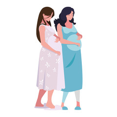 Isolated pregnant women vector design