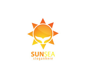 Sun sea logo design