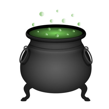 isolated witch cauldron illustration