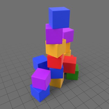 Stack of colorful cubes