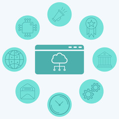 Cloud computing vector icon sign symbol