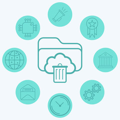 Cloud folder vector icon sign symbol