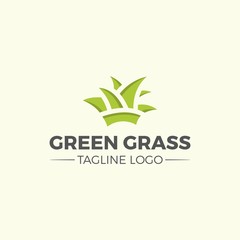Vector Logo Green Grass Concept