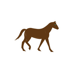 Running beautiful horse sport logo design template