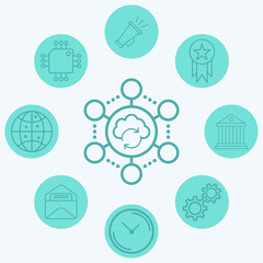 Cloud network vector icon sign symbol