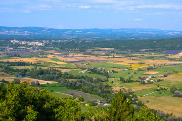 Fototapeta na wymiar Aerial view of Provence and the lavender fields