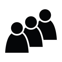 3 people icon. Group of persons. Simplified human pictogram. Modern simple flat vector icon