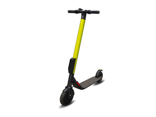Electric kick modern scooter isolated on white background. Eco alternative transport concept.