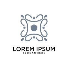 Abstract elegant tree leaf flower logo icon vector design	