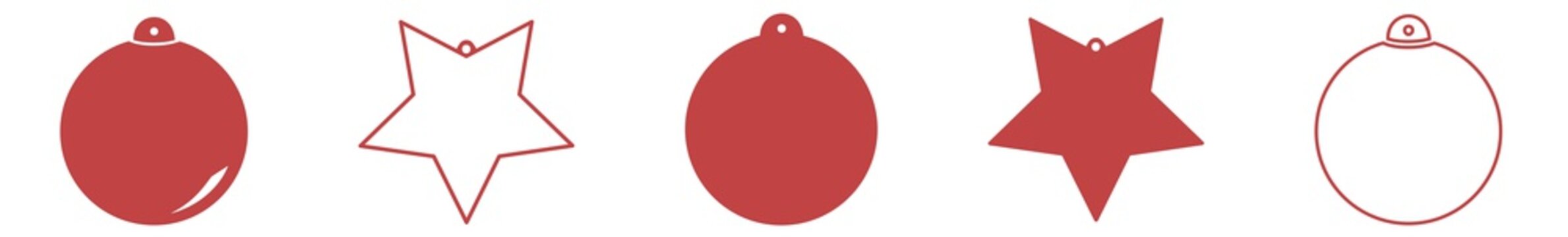 Christmas Bauble Icon Red | Xmas Ball Ornaments | Variations