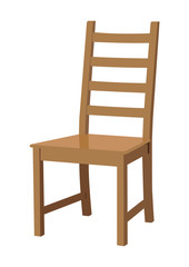 Chair wood realistic vector illustration