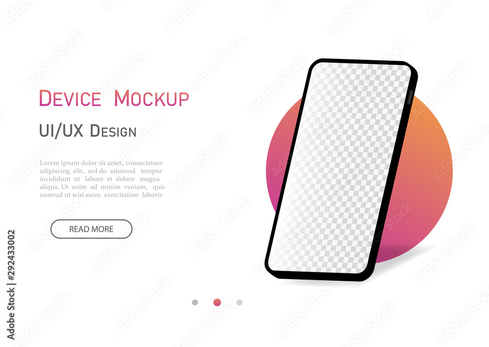Aufkleber smartphone mockup 3d isometric with empty screen. mobile phone with isometric perspective angle. fla