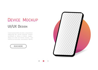 Smartphone mockup 3d isometric with empty screen. Mobile phone with isometric perspective angle. Flat smartphone device for presentation UI, website template.Telephone frame mock up. vector