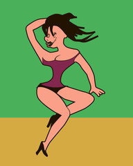 slender lady dancing on stage