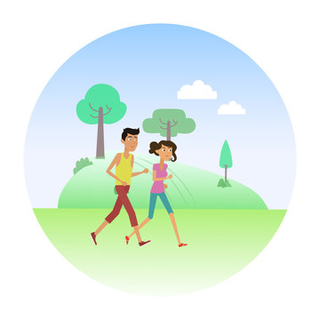 two people jogging