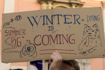 Manifestation banner against climate change