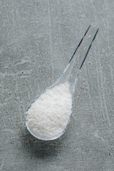 Food in spoons. cream biscuits on a spoon. 