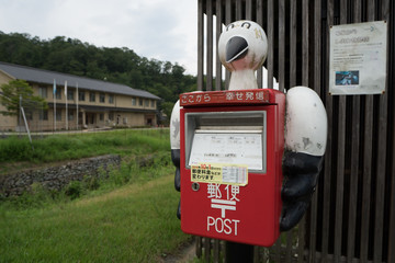 Obraz premium コウノトリ ポスト Park White Stork post