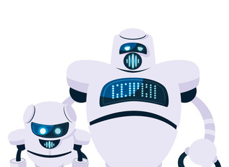 Technology robots cartoons vector design