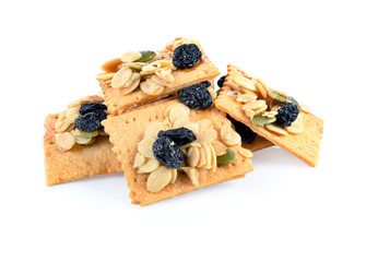 Whole grain biscuitsisolated on white back ground