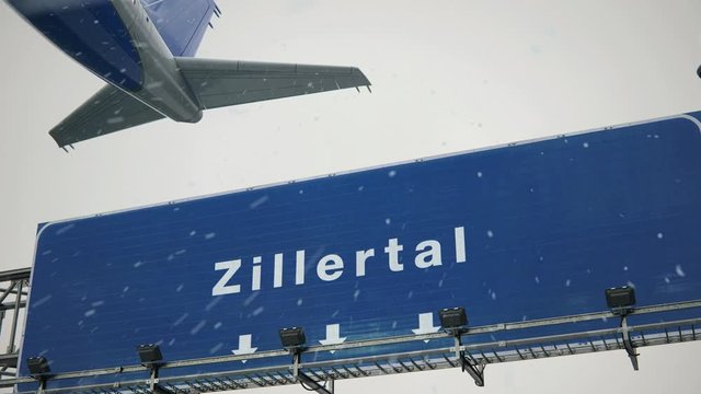 Airplane Takeoff Zillertal in Christmas