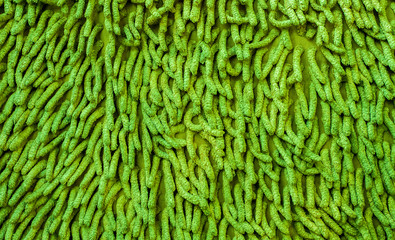Green doormat and surface