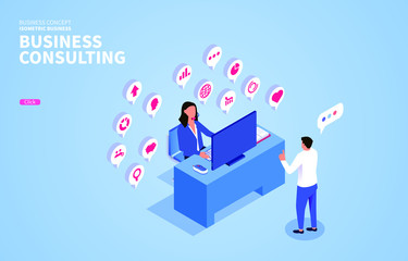 Isometric business consulting and communication