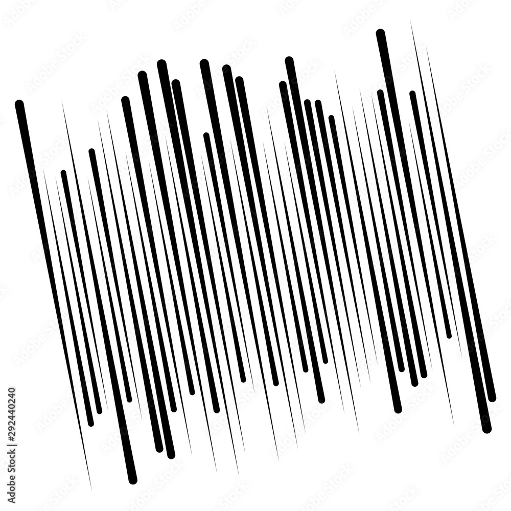 Poster Random, dynamic lines pattern. Vertical, straight parallel lines. Irregular stripes. Streaks, strips uneven lines. Abstract geometric design element.