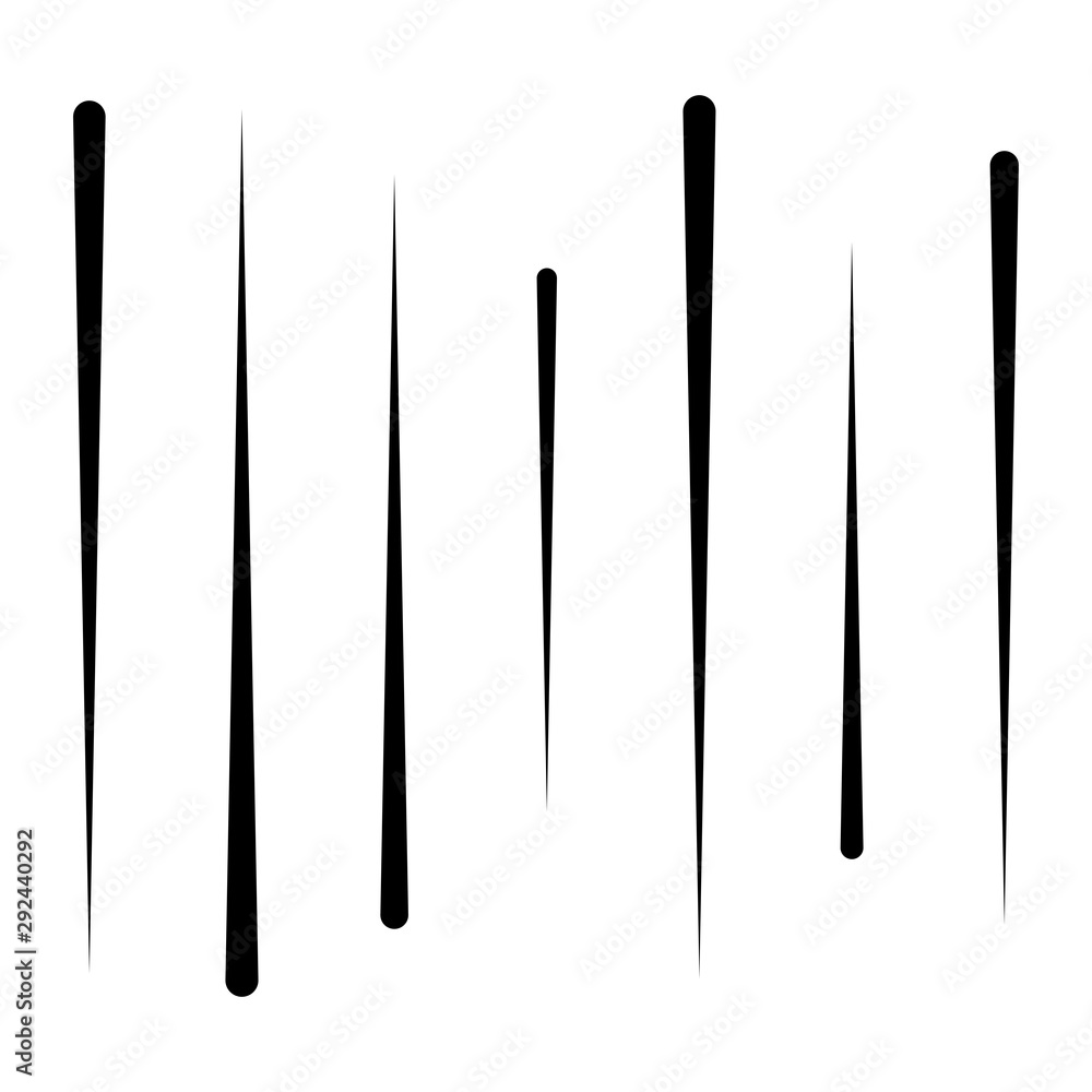 Poster Random, dynamic lines pattern. Vertical, straight parallel lines. Irregular stripes. Streaks, strips uneven lines. Abstract geometric design element.