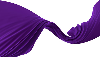 Abstract background of purple wavy velvet. 3d rendering image.