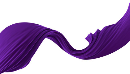 Abstract background of purple wavy velvet. 3d rendering image.