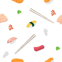 sushi sashimi japan food graphic object pattern background