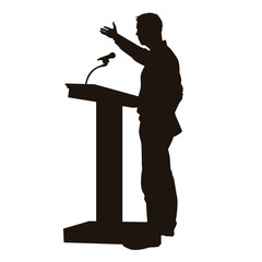 People Give A Speech Silhouette