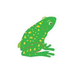 Green Frog cartoon icon silhouette logo illustration