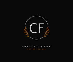 C F CF Beauty vector initial logo, handwriting logo of initial signature, wedding, fashion, jewerly, boutique, floral and botanical with creative template for any company or business.