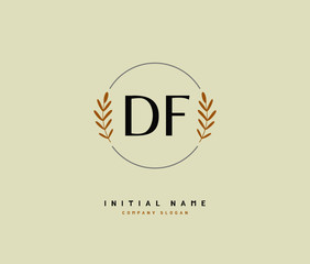 D F DF Beauty vector initial logo, handwriting logo of initial signature, wedding, fashion, jewerly, boutique, floral and botanical with creative template for any company or business.