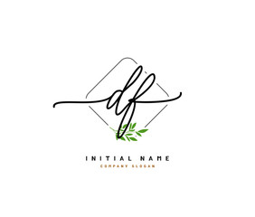 D F DF Beauty vector initial logo, handwriting logo of initial signature, wedding, fashion, jewerly, boutique, floral and botanical with creative template for any company or business.