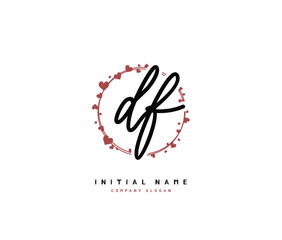 D F DF Beauty vector initial logo, handwriting logo of initial signature, wedding, fashion, jewerly, boutique, floral and botanical with creative template for any company or business.