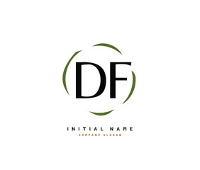 D F DF Beauty vector initial logo, handwriting logo of initial signature, wedding, fashion, jewerly, boutique, floral and botanical with creative template for any company or business.