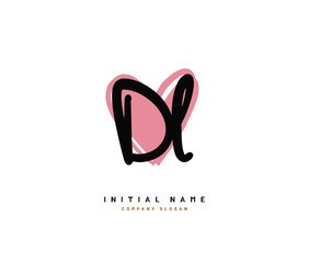 D L DL Beauty vector initial logo, handwriting logo of initial signature, wedding, fashion, jewerly, boutique, floral and botanical with creative template for any company or business.